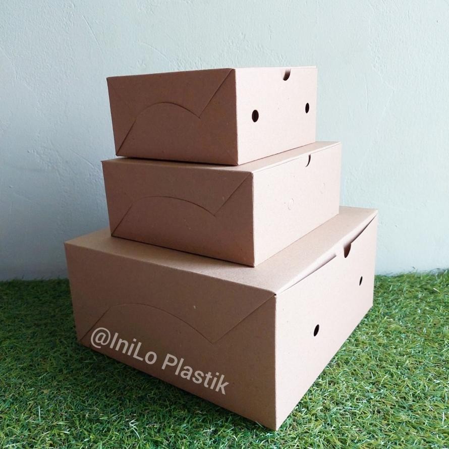 

Un04 fx-76 @1Pack Box Kraft Window 22x22x10 / Dus BK Square Full Laminating Dalam Murah Hemat