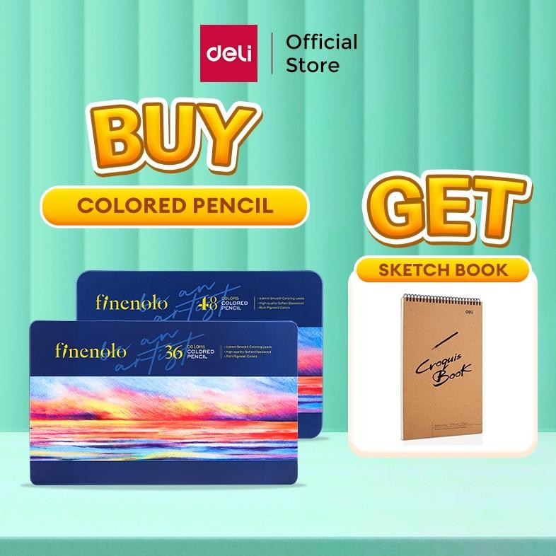 

DELI COLORED PENCIL / PENSIL WARNA 24 36 48 72 WARNA LEBIH PANJANG TEKNOLOGI HYBRID EC122