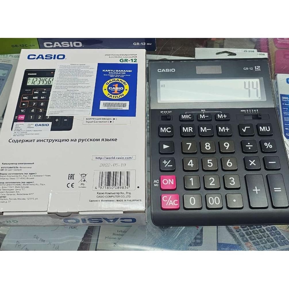 

TT60 Hot Sale CASIO GR-12 DESKTOP KALKULATOR 12 DIGIT BIG DISPLAY / KALKULATOR MEJA RUMAH KANTOR Premium Termurah