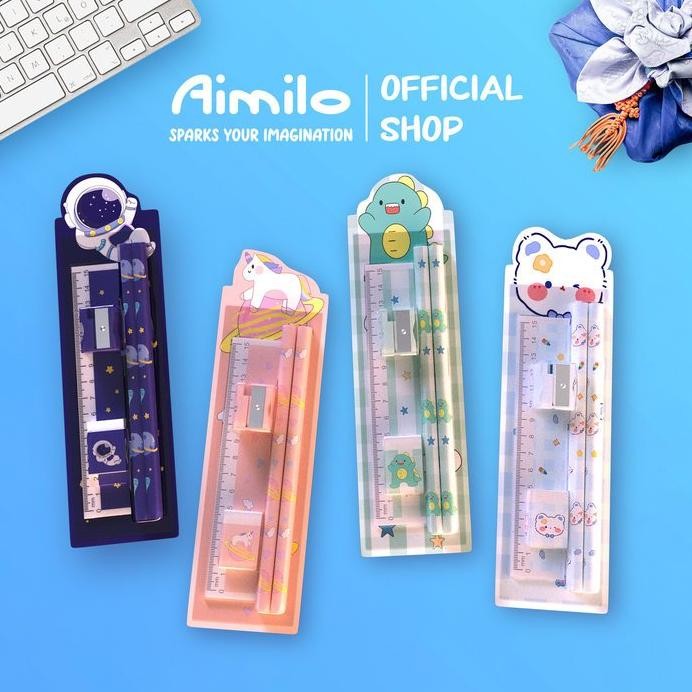 

AIMILO 5IN1 PENSIL SET ALAT TULIS ANAK LUCU DAN PENGHAPUS UNTUK TEMPAT PENSIL BUKU TULIS SEKOLAH