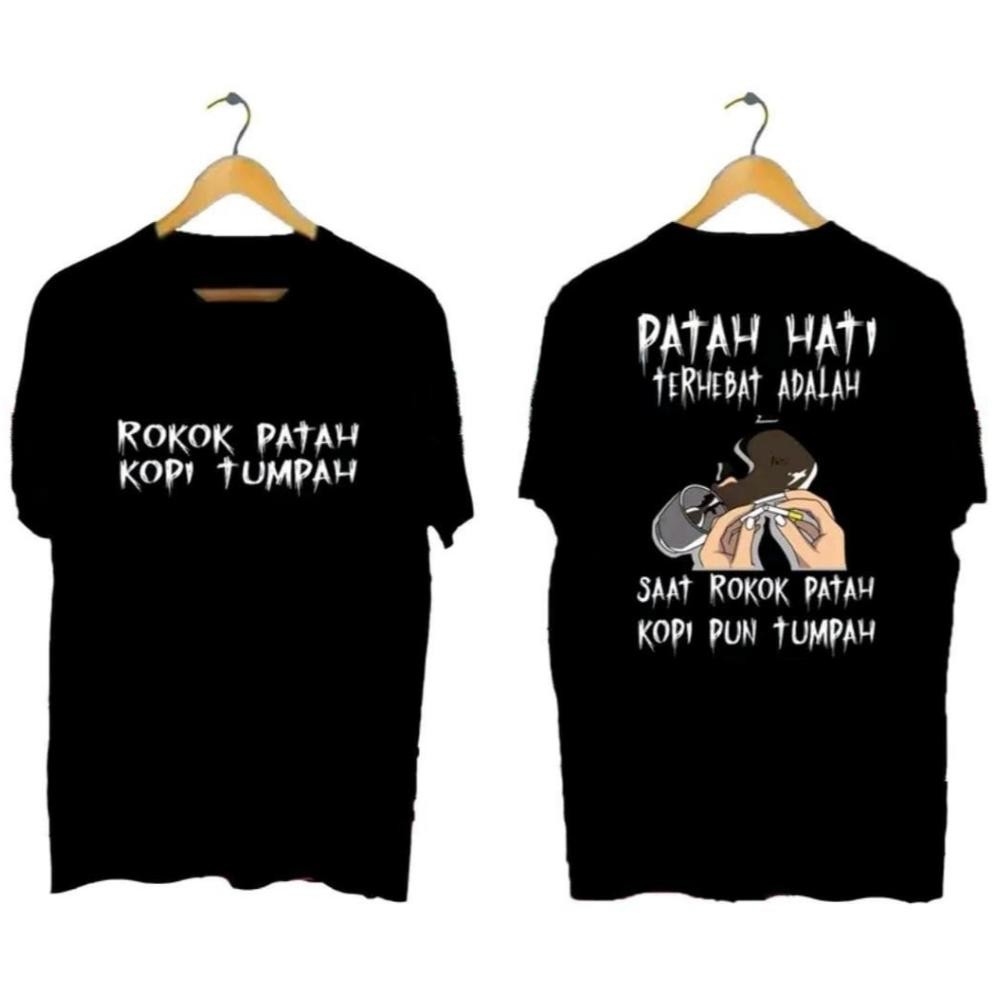 Kaos Rokok Patah Kopi Tumpah Lengan Pendek/Baju Distro Oblong Dewasa