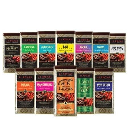 

Sale Jj Royal Coffee Papua Arabica Ground/Bubuk Tin 200 Gr