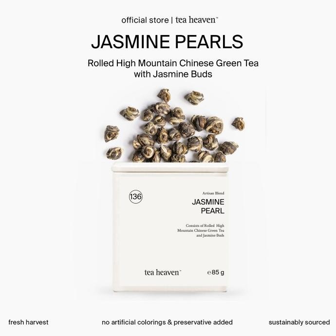 

Promo Hand Rolled Jasmine Pearl Chinese Green Tea Premium Grade Tea Heaven