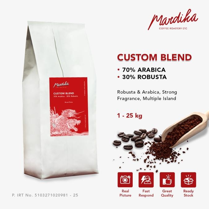 

Sale Kopi Blend Espresso 1Kg 70%Arabica 30%Robusta -Mardika Coffee Roastery