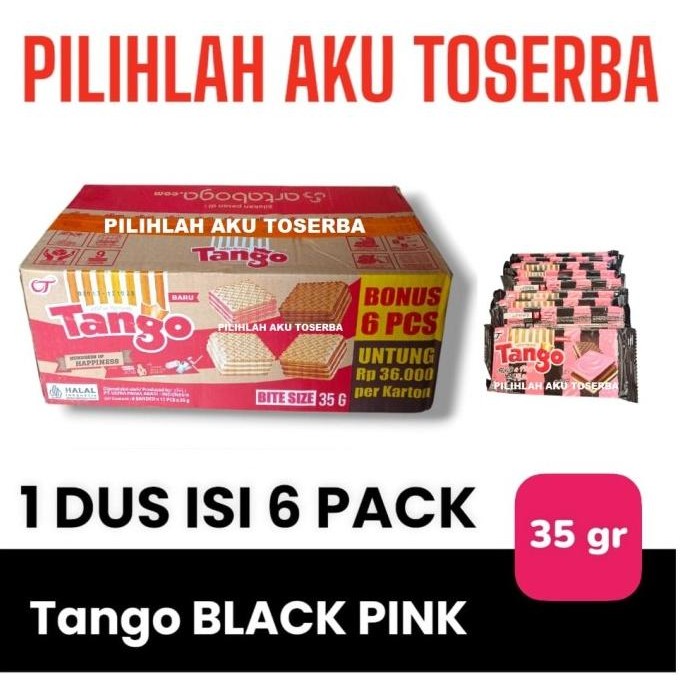 

Grosir Tango Wafer Black Pink 35 Gr - ( Harga 1 Karton Isi 6 Pack )