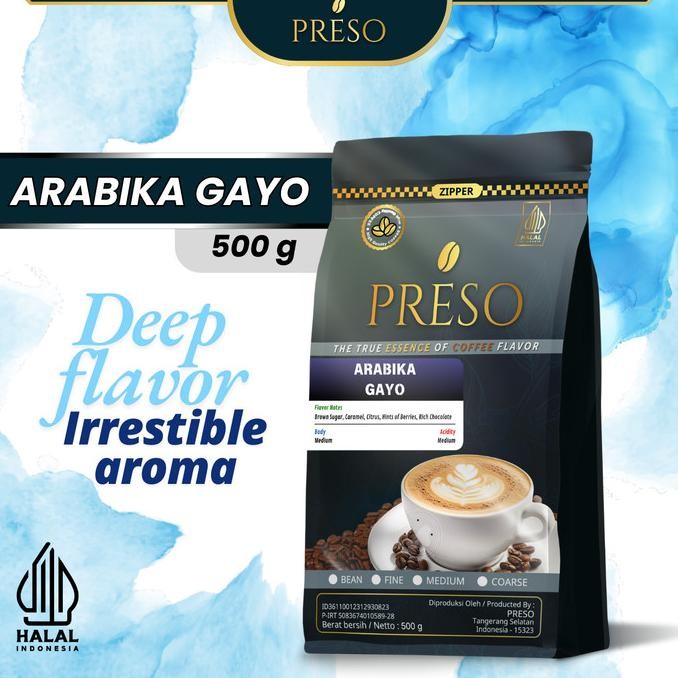 

Grosir Preso Kopi Arabika Gayo Takengon 500 Gram
