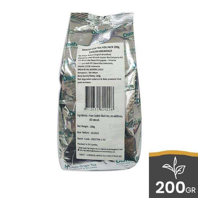 

Promo Dilmah Leaf Tea Foil Pack English Breakfast - Daun Teh Kering 200G