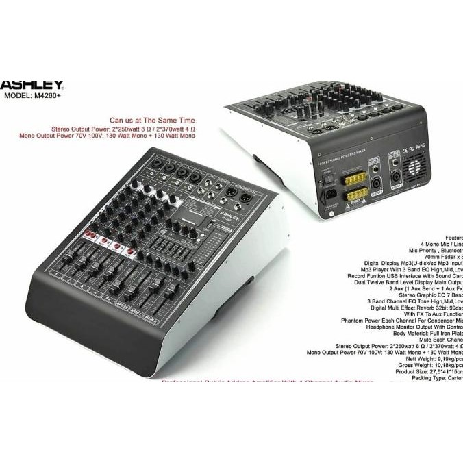 Murah Power Mixer 4 Channel Ashley M4260+ M 4260+ Original Ashley