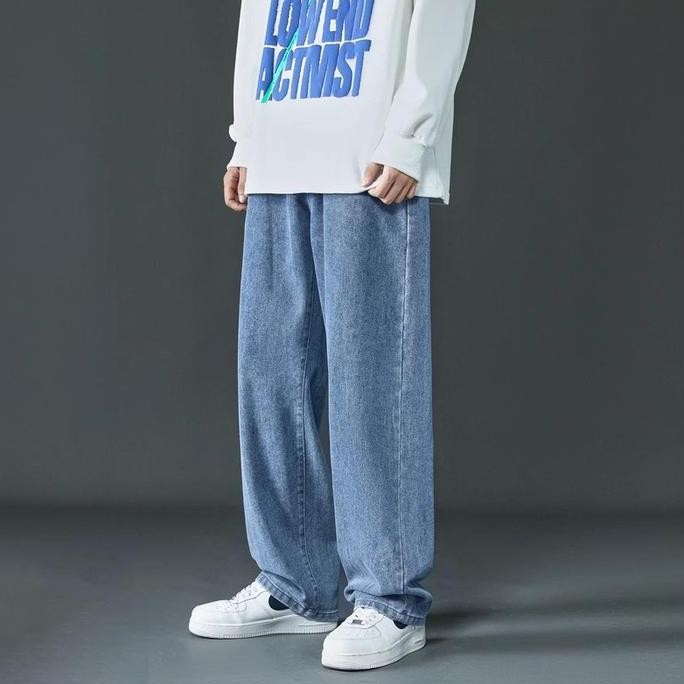 Murah Celana Jeans Pria Kulot Jeans Celana Panjang Gombrang Pants Korean Jeans Cowok Celana Oversize