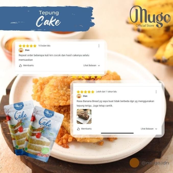 

Bisa Gosend! Mugo, Tepung Cake Kue Gluten Free Alami Lokal 250Gr Premiks [3Pcs]
