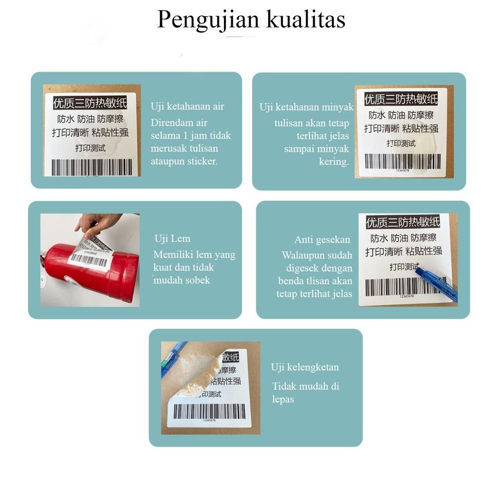 

Vf-52 Stiker Thermal/Kertas Label/Kertas Barcode Isi 1.000 Pcs Ukuran 10X10 Dan 10X15 Cm