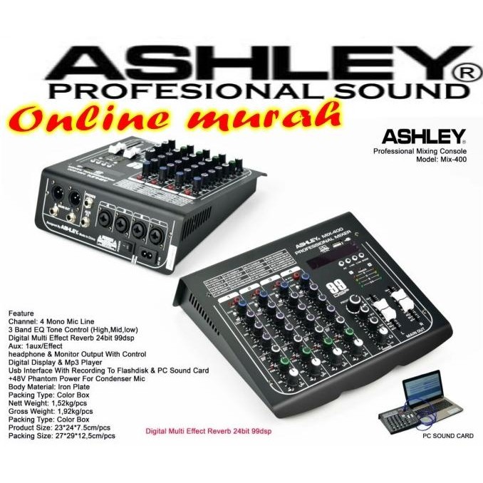 Sale Mixer Ashley Mix400 4Channel Oryginal Ashley Mix 400 2Warna