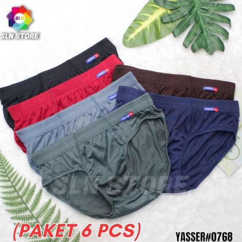 (6Pcs) Celana Dalam Basic Pria Yasser Brief Cd Laki - Laki Sporty Yasser Dewasa