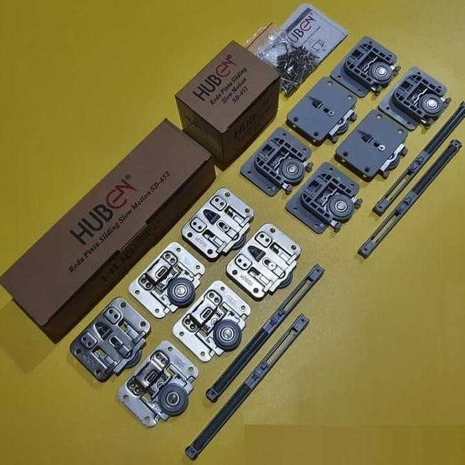 RODA PINTU SLIDING HUBEN 2 PINTU SD 452 SLOW MOTION (SET)