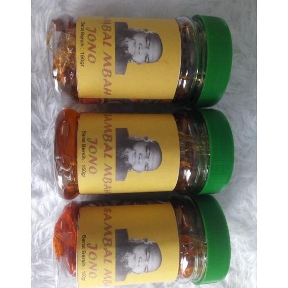 

Super Sale Sambal Terasi Mbah Jono,150G.Promo Beli 3 Gratis 1