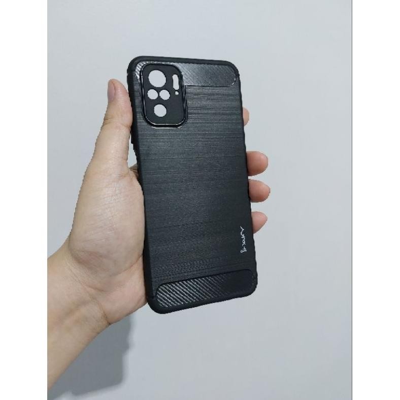 Gd-324 Case Hp Xiaomi Redmi Note 10 / 10S Casing Rugged Armor Carbon Fiber Slim Fit Softcase