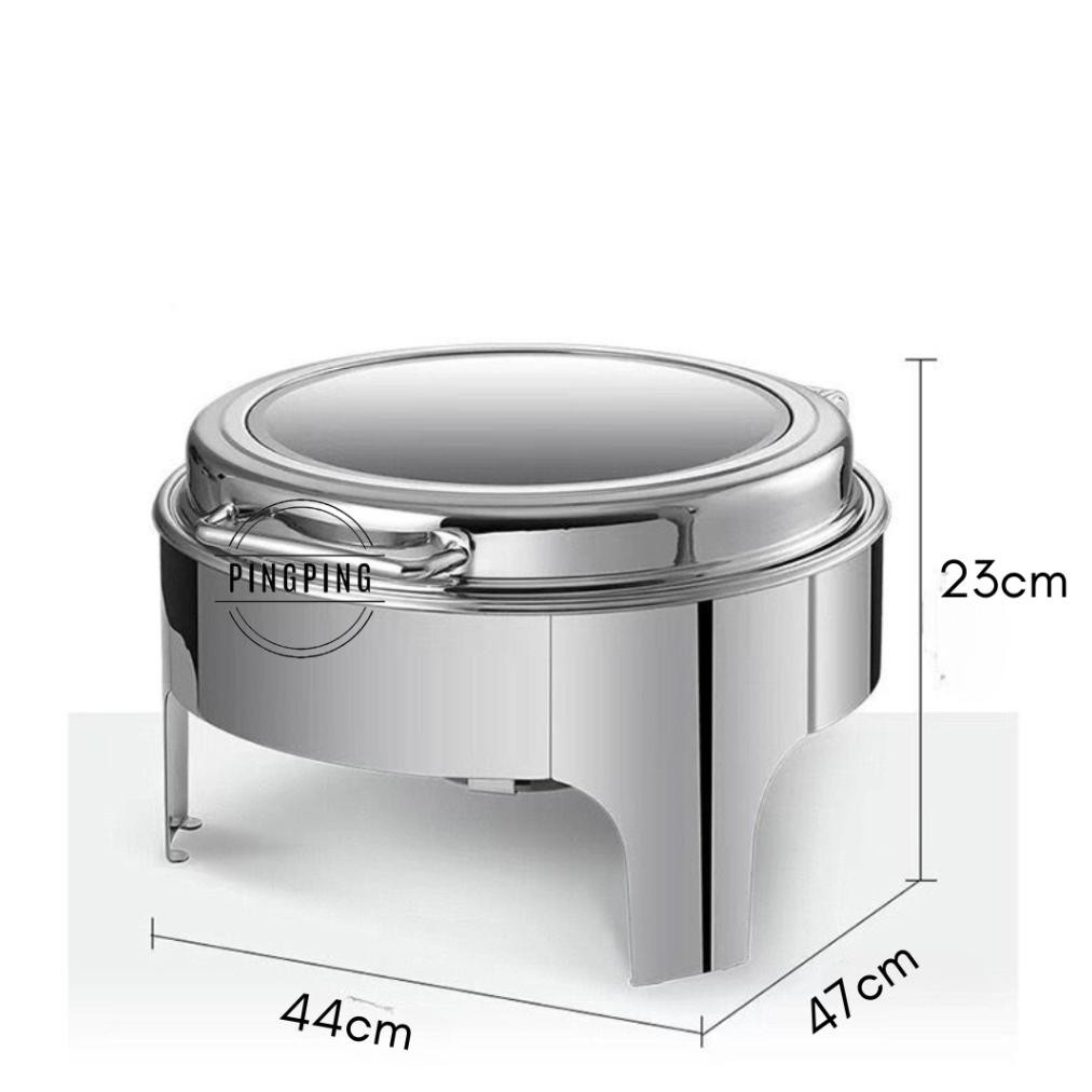 Rolltop bulat Prasmanan / chaving dish bulat / prasmanan bulat stainlees/prasmanan set stainless/tem