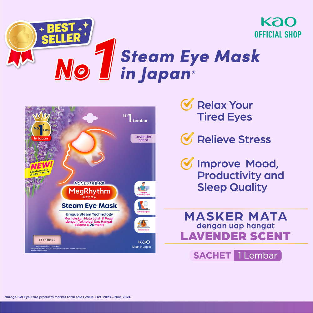 MegRhythm Masker Mata Steam Eye Mask Lavender 1 pcs