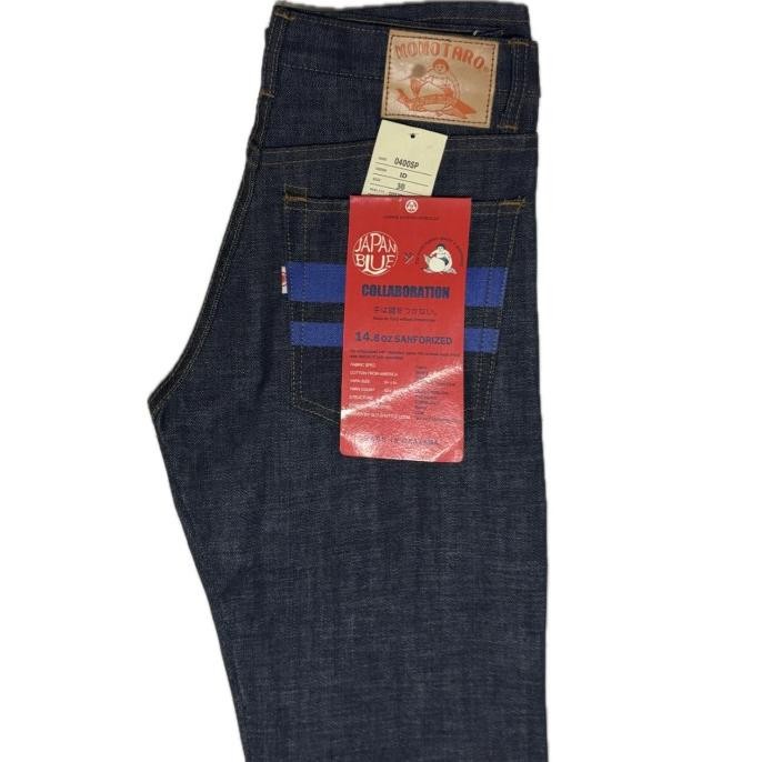 Grosir Momotaro Jeans Blue Stripe (Japan Blue X Momotaro Collaboration)