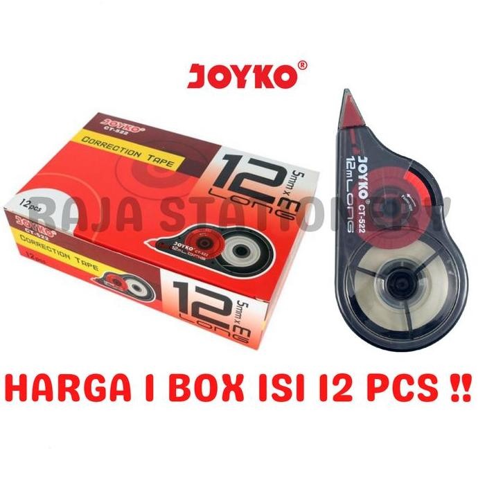 

ASLI JOYKO CORRECTION TAPE 12M TIPEX KERTAS JOYKO PITA KOREKSI TIPX TIP-EX JOYKO CT-522 LUSIN RAJA DISKON KANTOR LUSIN BOX [12PCS]