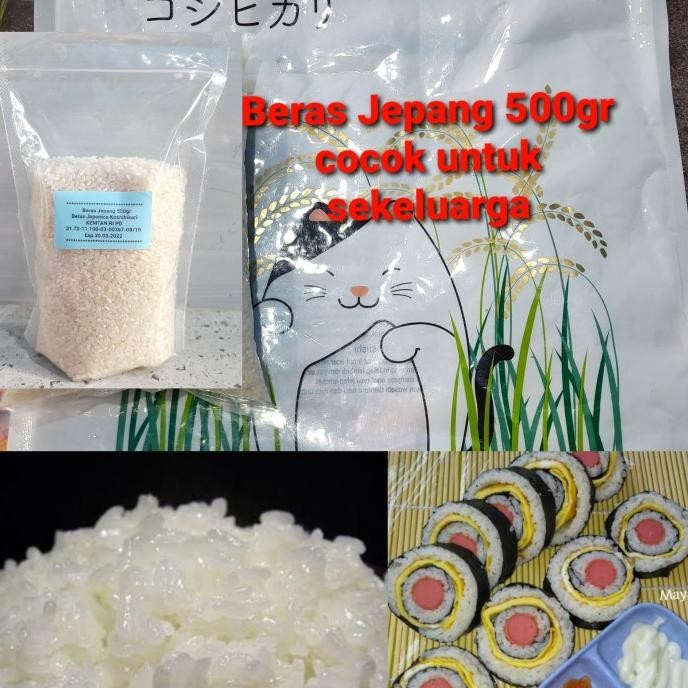 

Beras Jepang 500gr koshihikari japonica rice bahan sushi beras pulen nUg