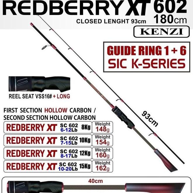 {{ Joran Kenzi Redberry Xt 602 6-12Lbs 7-15Lbs 8-17Lbs 10-20Lbs Spinning Pancing Ready }}