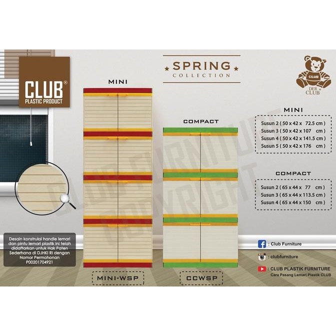 Lemari pakaian / lemari plastik / MINI CLUB 3 susun