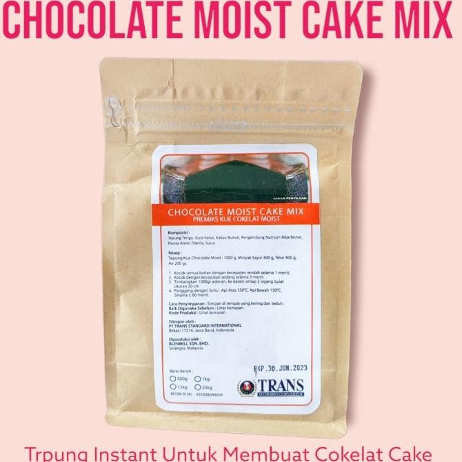 

Trans Chocolate Moist Cake Mix 500 Gram Tepung Premix Instant