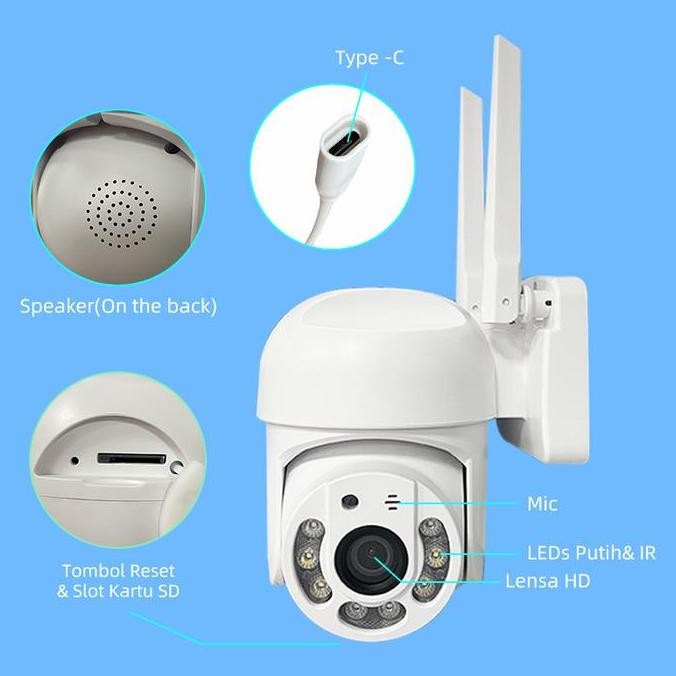 Murah Franwell Cctv P3-Putih Outdoor Tahan Air 1080P Penglihatan Malam Cctv Nirkabel Camera Ip Wifi 