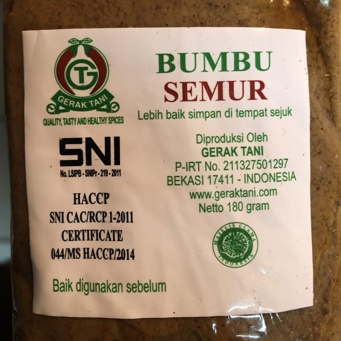 

Bumbu Gerak Tani Semur 180gram nUg