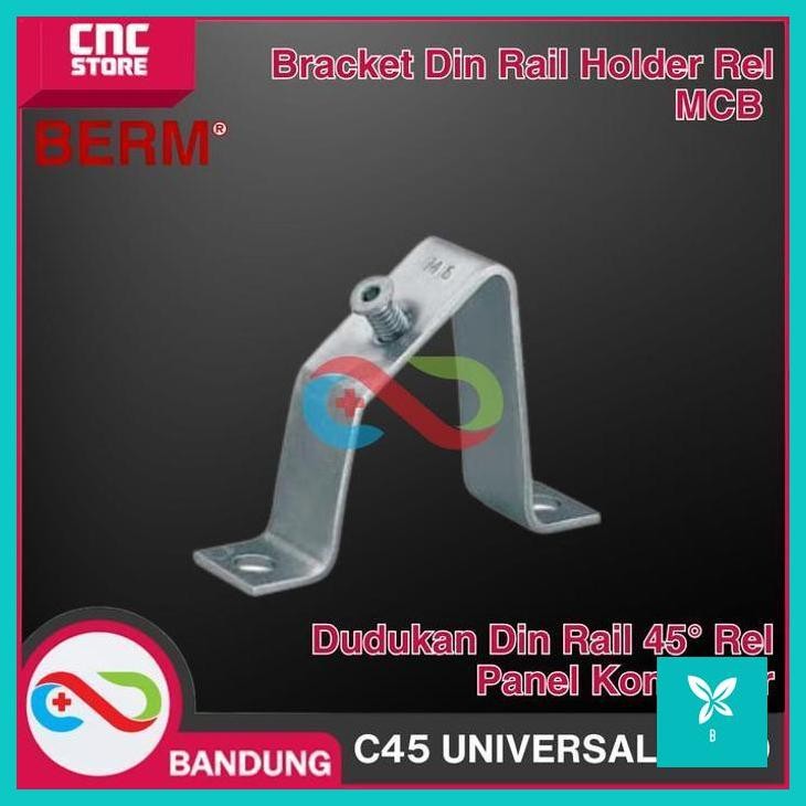 | CNS | BRACKET DIN RAIL HOLDER REL MCB DUDUKAN DIN RAIL 45 DERAJAT REL PANEL KONTAKTOR C45 UNIVERSA