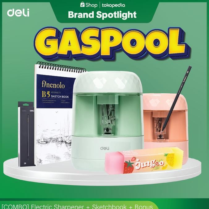 

[gaspool] combo rautan elektrik + sketchbook + pensil nusign 2b + penghapus termurah
