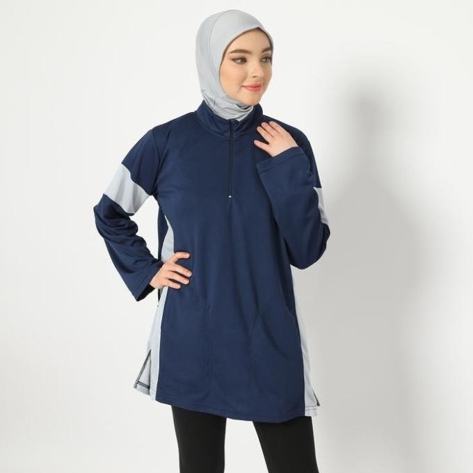 Stok Terbatas HIA Everywear Jenna Top Baju Olahraga Wanita Dry Fit Navy