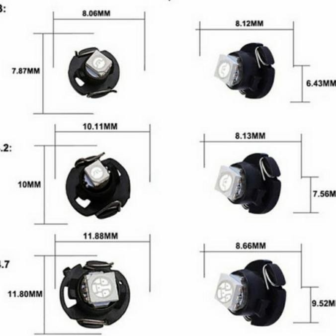 ready  lampu LED T3 T4.2 T4.7 speedometer Dashboard Panel AC Mobil