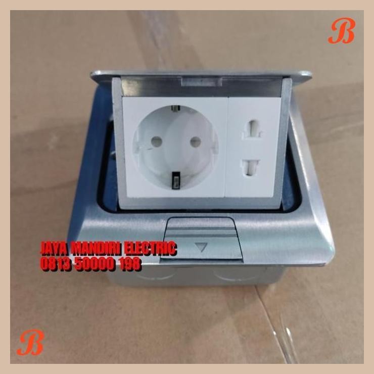 [JME] STOP KONTAK LANTAI BROCO STOP STOP BROCO FLOOR SOCKET ALUMUNIUM