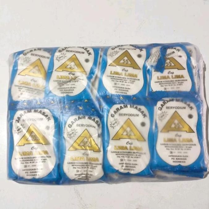 

(40 PCS) GARAM Masak Merk Cap Lima Lima/SEGI TIGA BINTANG 100gr 1 BALL Bahan Masakan nUg