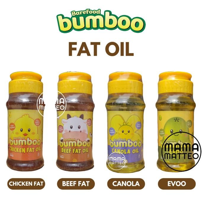

BUMBOO OIL Minyak MPASI 100ml / Chicken Beef Fat Canola EVOO BAREFOOD nUg