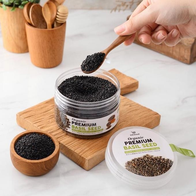 

Biji Selasih Organik Premium Murni 100% Basil Seed Organic Non GMO Premium nUg