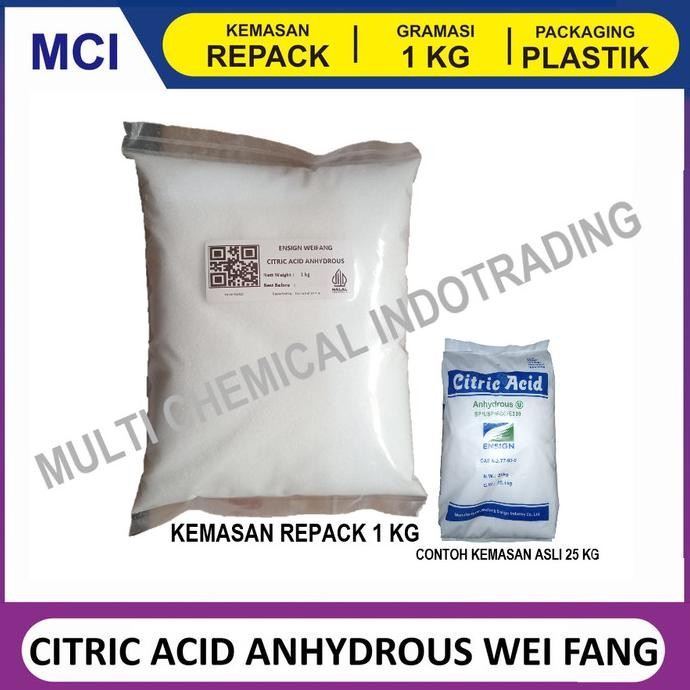 

CITRIC ACID CITRUN ASAM SITRAT ANHYDROUS WEI FANG - REPACK 1 KG nUg