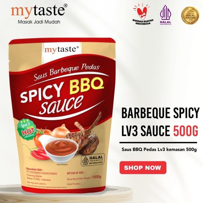 

Saus BBQ Pedas (Barbeque Spicy Sauce) Level 3 - 500g - My Taste nUg