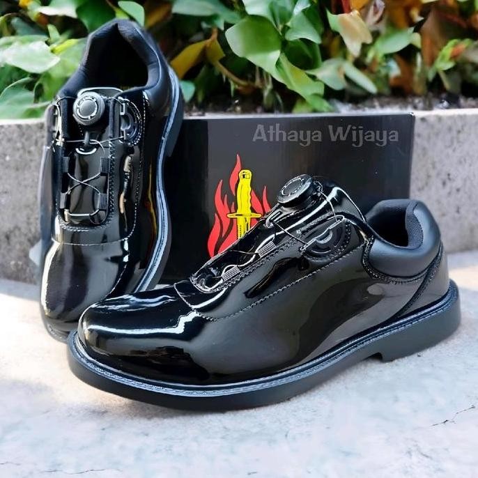 SEPATU PDH TNI POLRI TACTICAL TALI PUTAR ORIGINAL KULIT ASLI