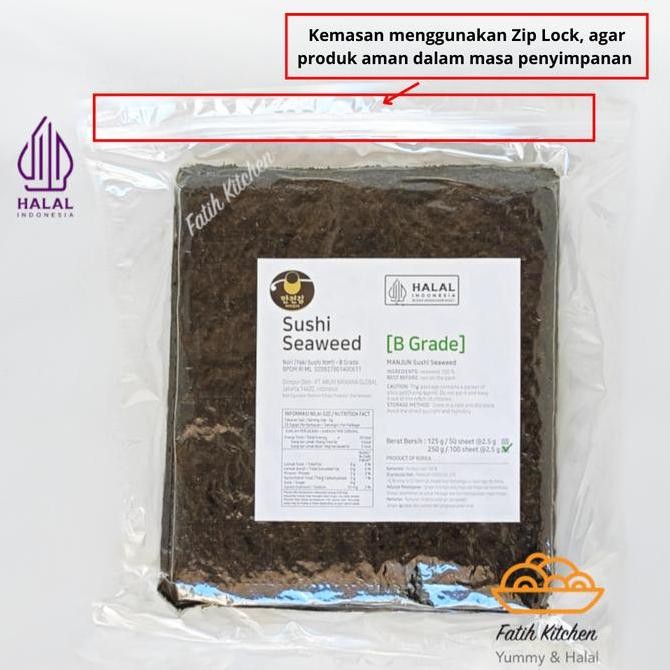 

Sale Manjun Seaweed Sushi Nori Grade-B Isi 100 Lembar Halal - Rumput Laut