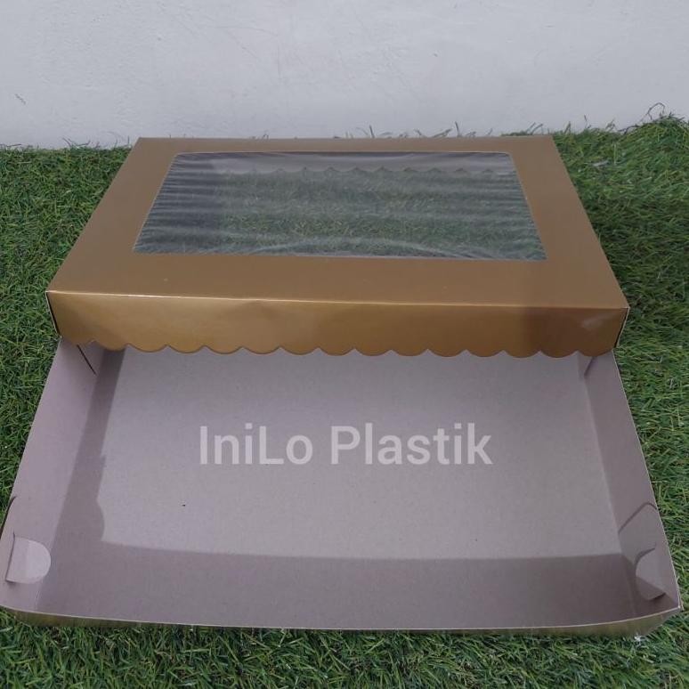 

RHH-1823 fg-87 @10pcs Box / Dus / Kotak Kue Hampers Emas Gold 20x30x5 cm / Dus Gold KM Kaca Original Original