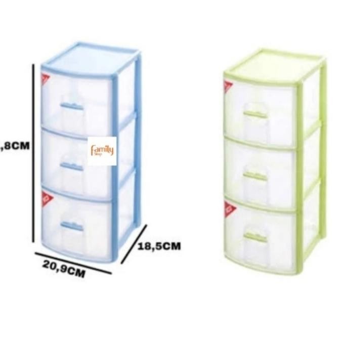 Rak Laci Container Mini DVD Sinpo Susun 3 344 L3 Lemari Kecil CD