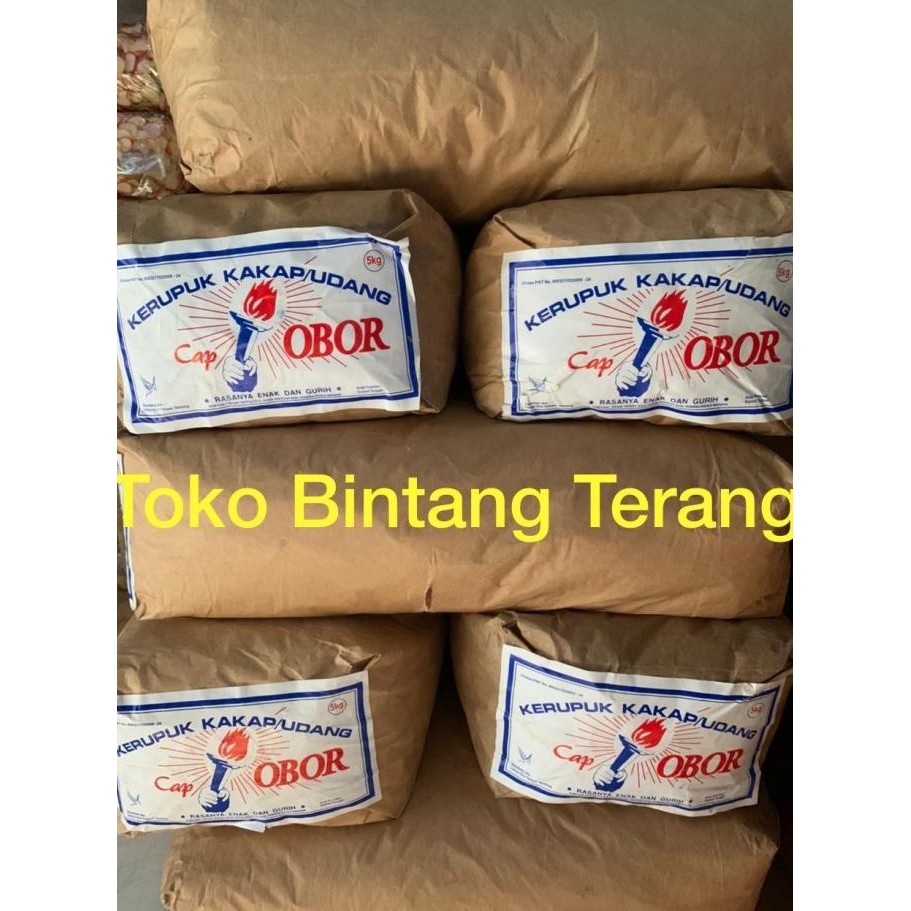 

Promo Kerupuk Kakap Udang Cap Obor No 1 Per Bal/Ball 5 Kg /Krupuk Merah Oren