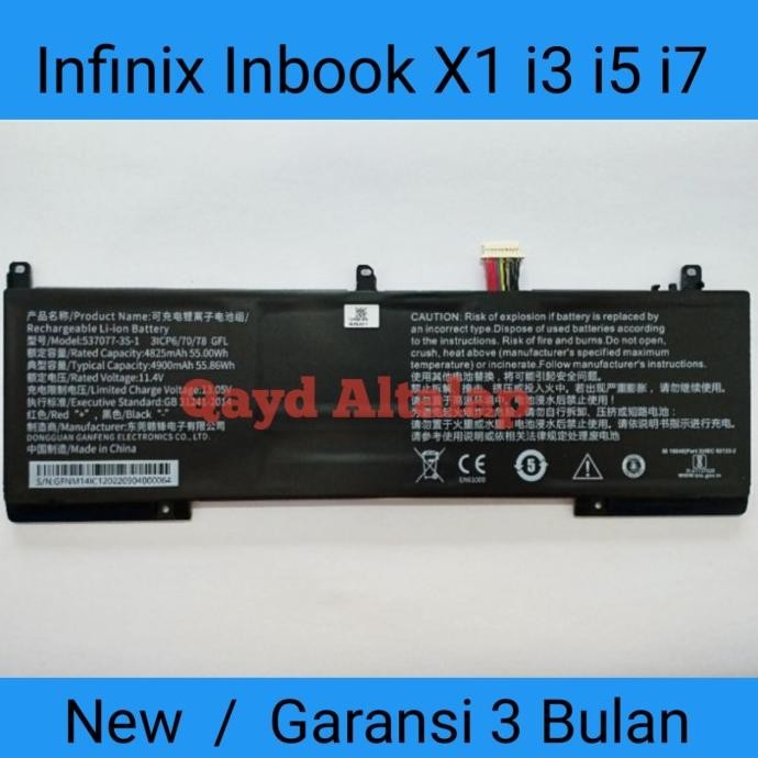 Baterai Batre Infinix Inbook X1 I3 I5 I7 New Stok