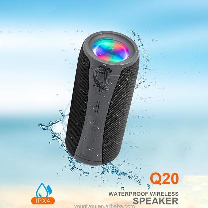 KISONLI RGB BLUETOOTH WIRELESS SPEAKER Q20 WITH WATERPROOF AND WITH BASS LAPTOP