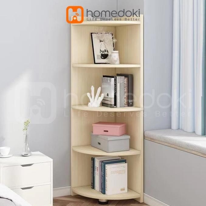 Rak Sudut Besar Rak Minimalis Kayu Serbaguna Rak Buku Multifungsi