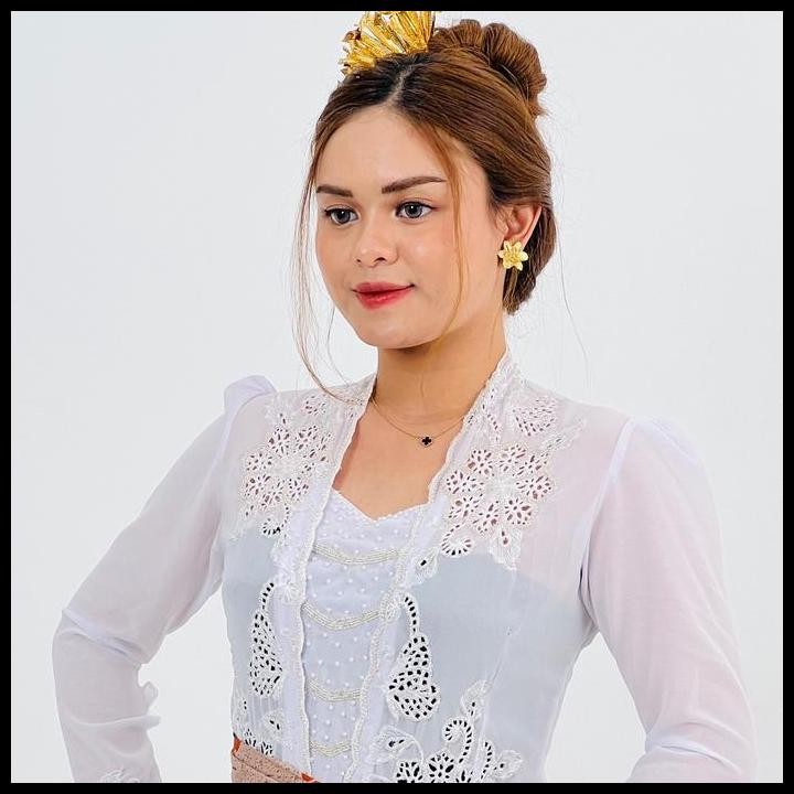 Terlaris KEBAYA JADI BALI BORDIR PAYET CANTIK KEKINIAN Putih Wanita Sifon Mewah Best Seller