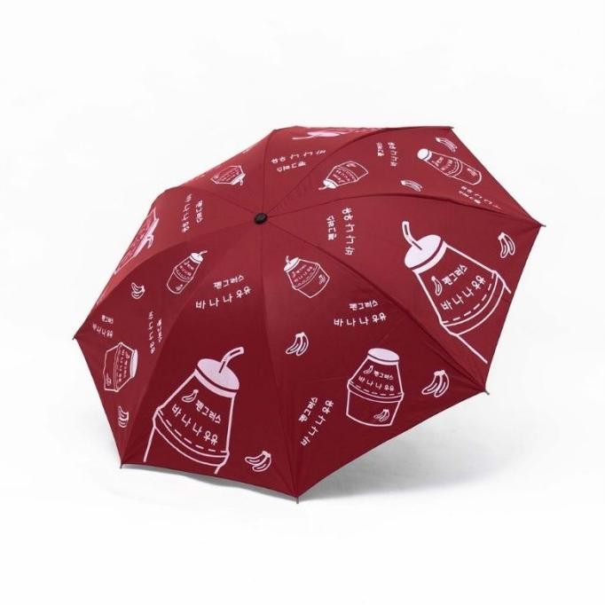 Payung Lipat Banana Milk Korea Lapis hitam anti uv GRC L05 import